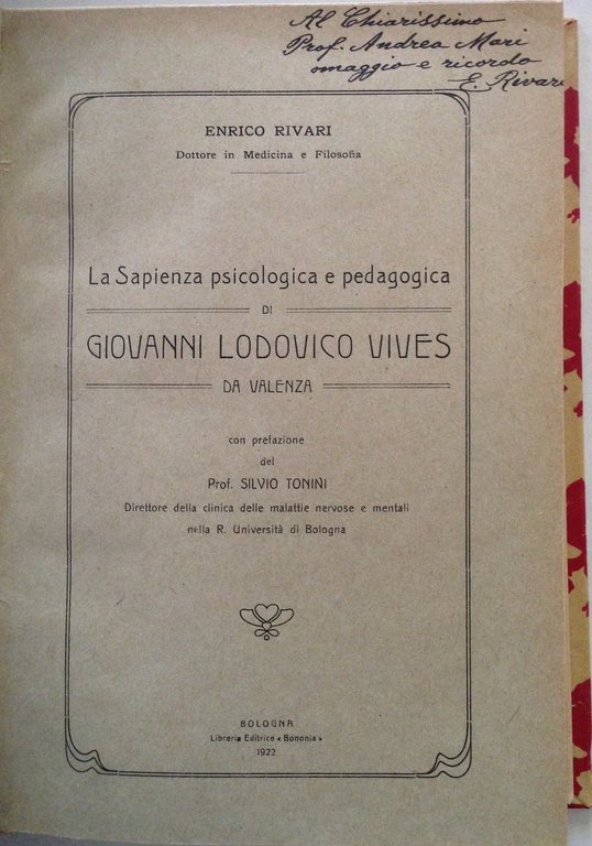 Enrico Rivari La Sapienza Psicologica e Pedagogica di Giovanni Lodovico …