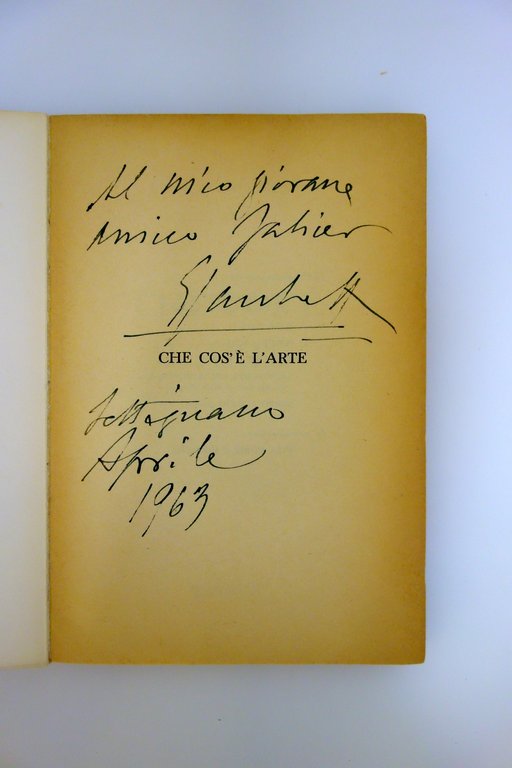 Enrico Sacchetti Che Cos'è l'Arte Sansoni 1961 Autografo Dedica a …