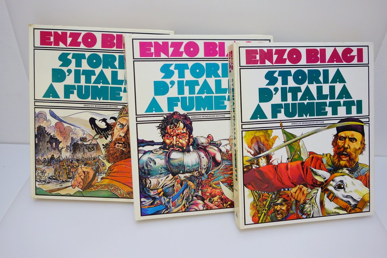 ENZO BIAGI STORIA D'ITALIA A FUMETTI MONDADORI 1978 3 VOLUMI