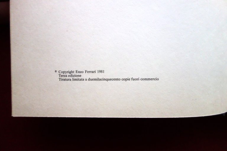 Enzo Ferrari Ferrari80 Officine Arbe Modena 1981 Terza Edizione Fuori …
