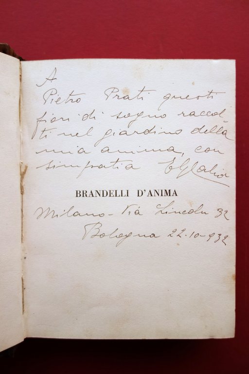 Enzo Garibaldi CaliÚ Brandelli d'Anima Liriche La Lanterna Milano 1932 …