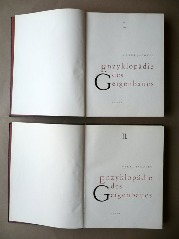 Enzyklopadie des Geigenbaues Karel Jalovec Artia 1965 2 Volumi Completo …