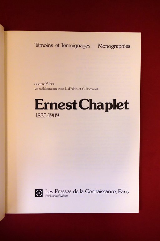 Ernest Chaplet 1835-1909 un Ceramiste Art Nouveau Jean d'Albis Paris …