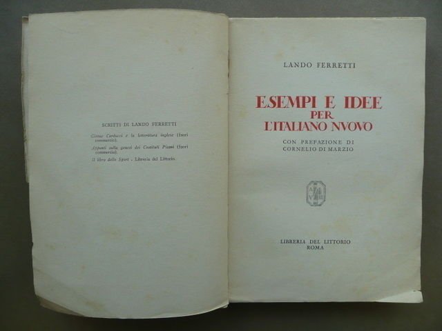 Esempi Idee Italiano Nuovo Lando Ferretti Discorsi Ventennio Pedagogia 1930