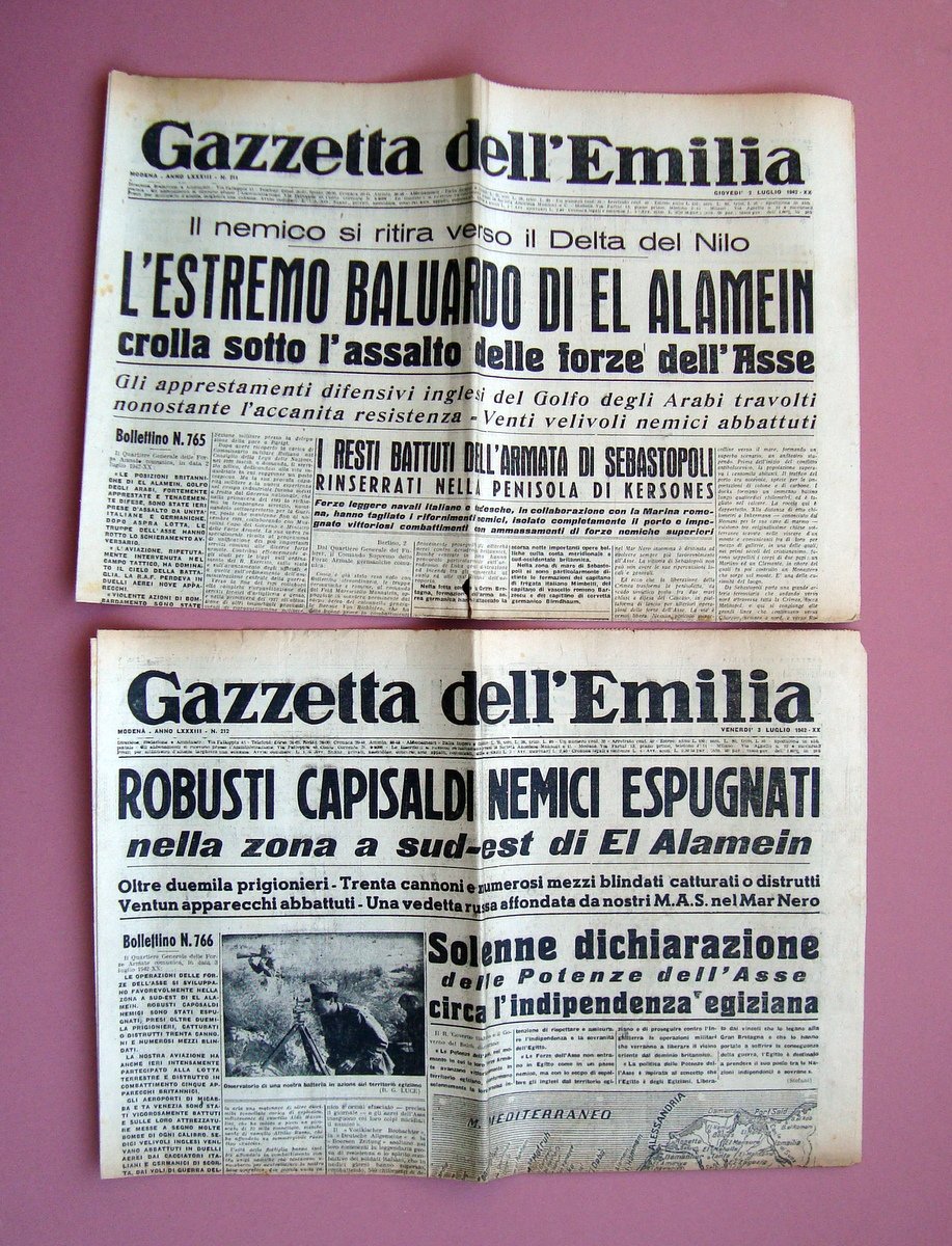 Estremo Baluardo di El Alamein 2 numeri Gazzetta Emilia 1942 …