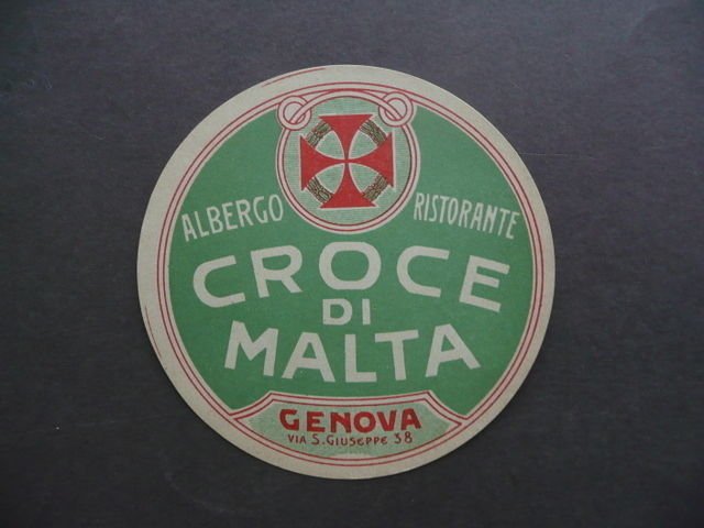 Etichetta Valigia Label Suitcase Albergo Croce di Malta Genova Anni … | Immagine principale