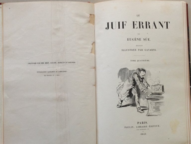 EugËne Sue Le Juif Errant Tome 4 Gavarni Paulin Libraire …