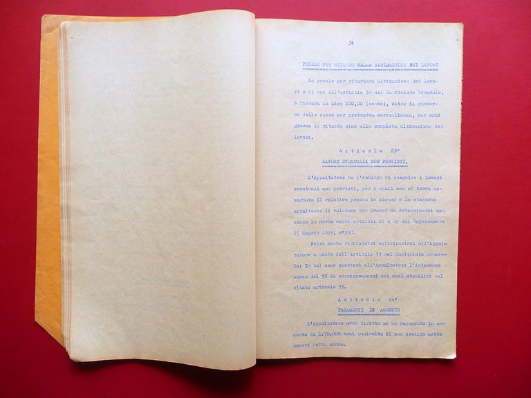 Ex Camera di Commercio Firenze Riduzione Restauro Capitolato d'Appalto 1935