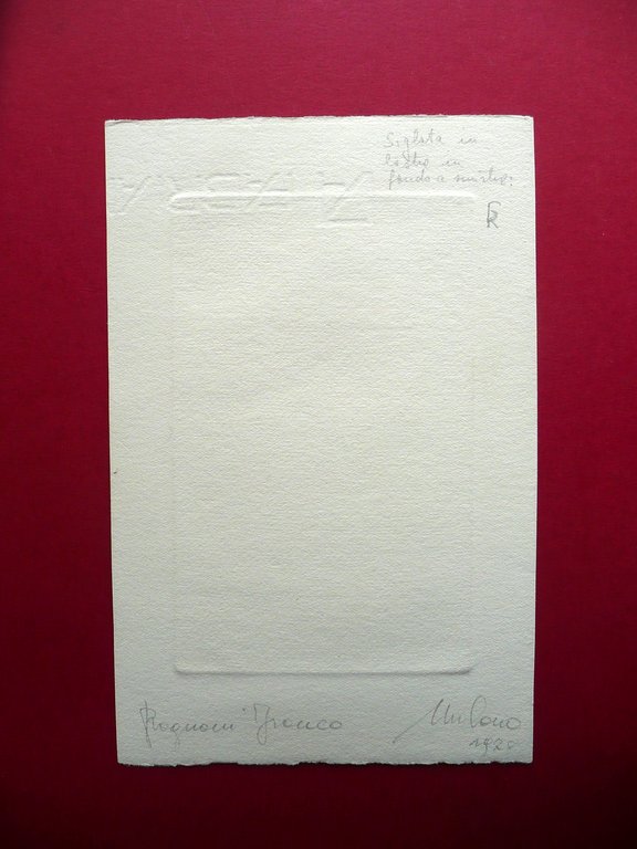 Ex Libris Evaristo Navarra Incisione Originale Francesco Rognoni Anni '70