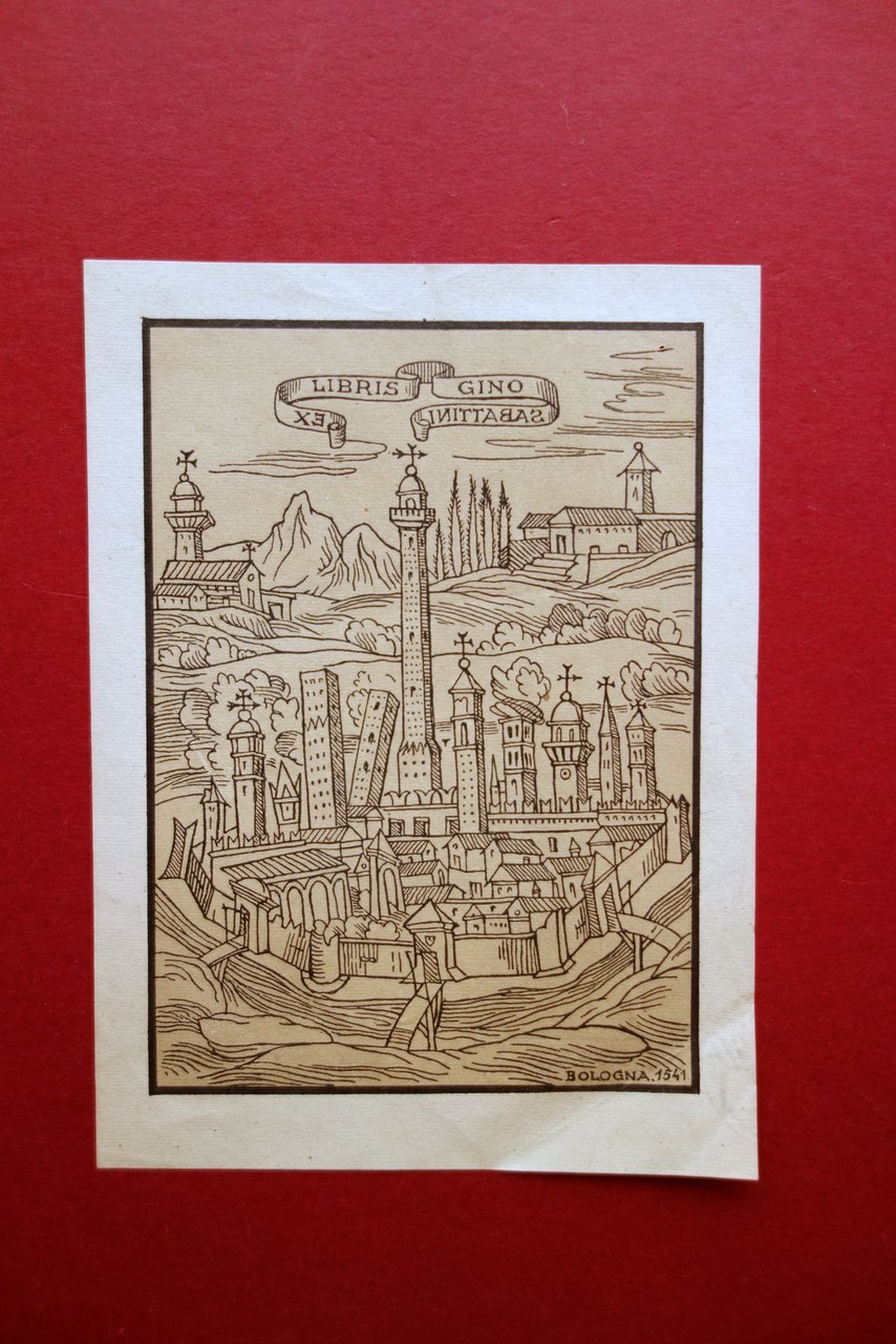 Ex Libris Gino Sabattini Bologna Anni '30 Veduta Cittadina