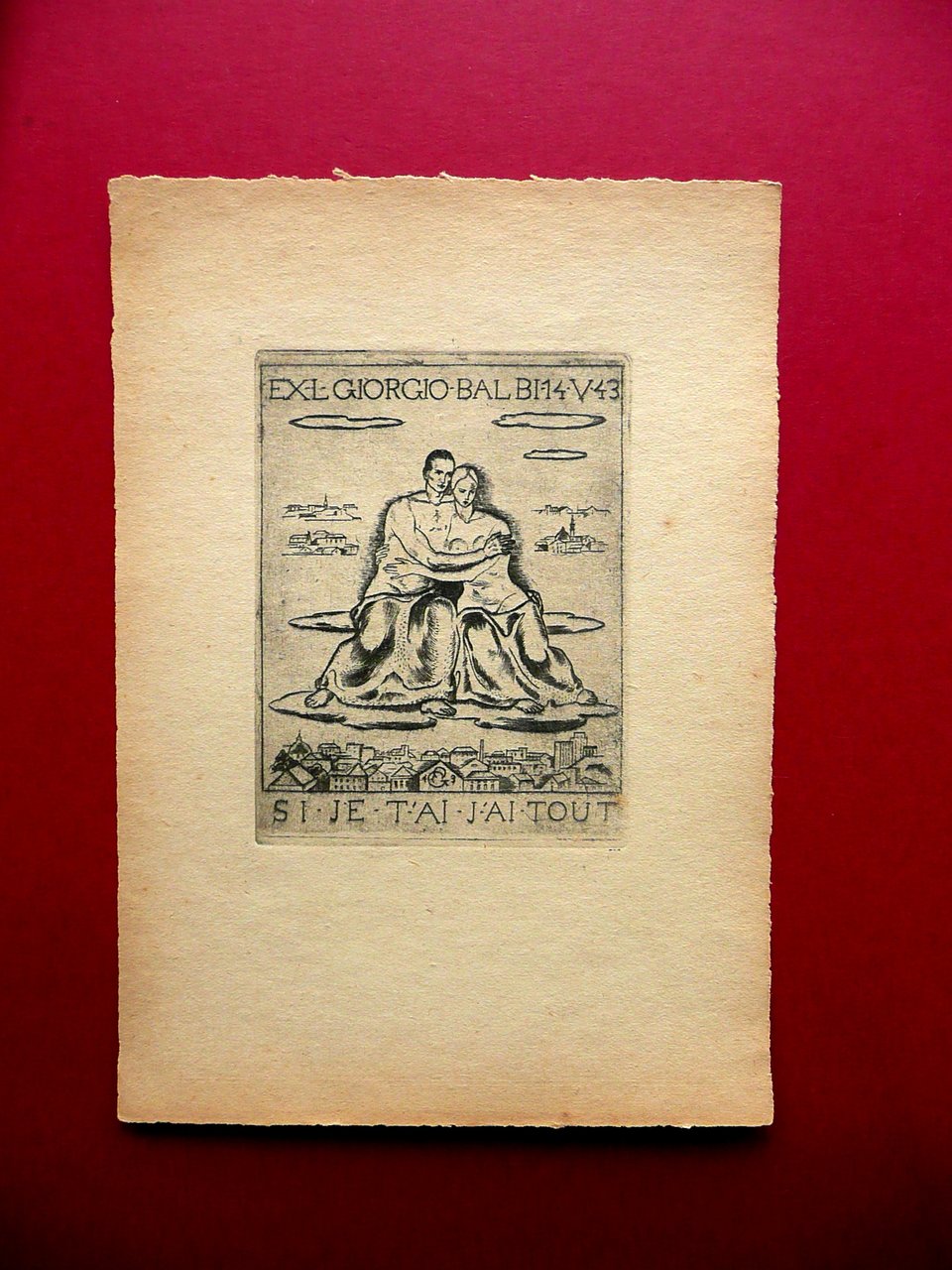 Ex Libris Giorgio Balbi Incisione Originale Non Firmata