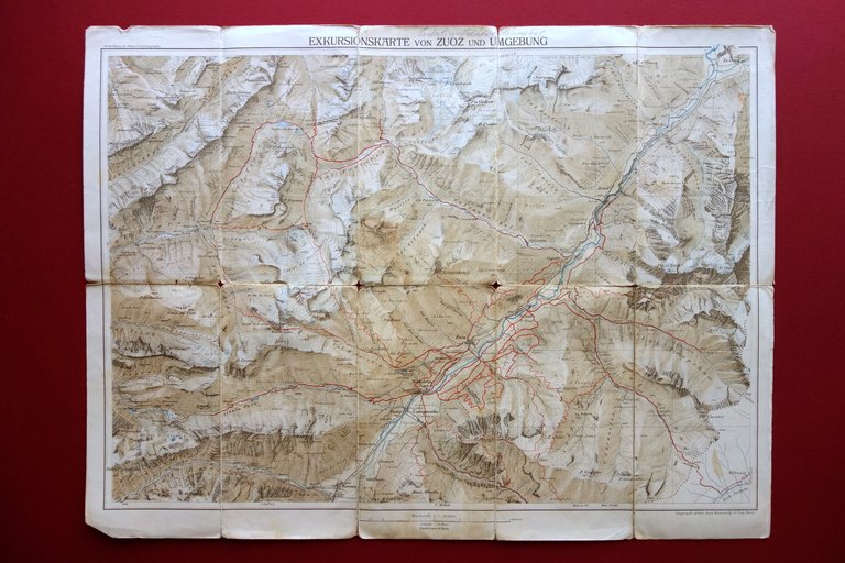 Exkursions Karte von Zuoz Oberengadin Carta Topografica Escursioni Alpinismo