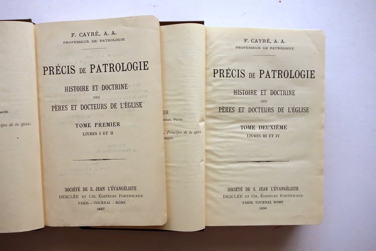 F. CayrÈ Precis de Patrologie Desclee Paris 1927-1930 2 Volumi … | Immagine Gallery 3