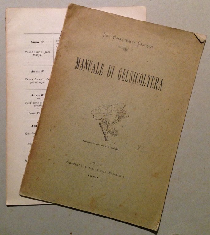 F. Clerici Manuale di Gelsicoltura Tip. Riformatorio Patronato Milano 1900