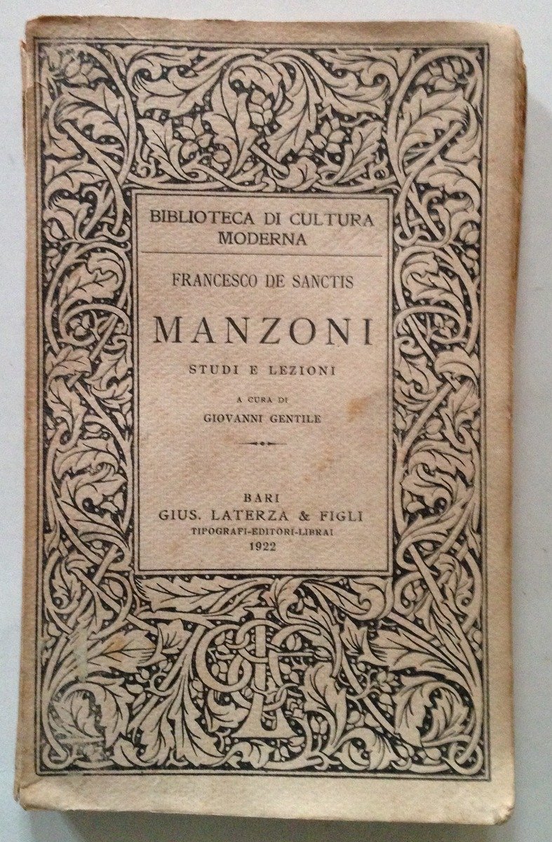 F. De Sanctis Manzoni a cura di Giovanni Gentile Laterza …
