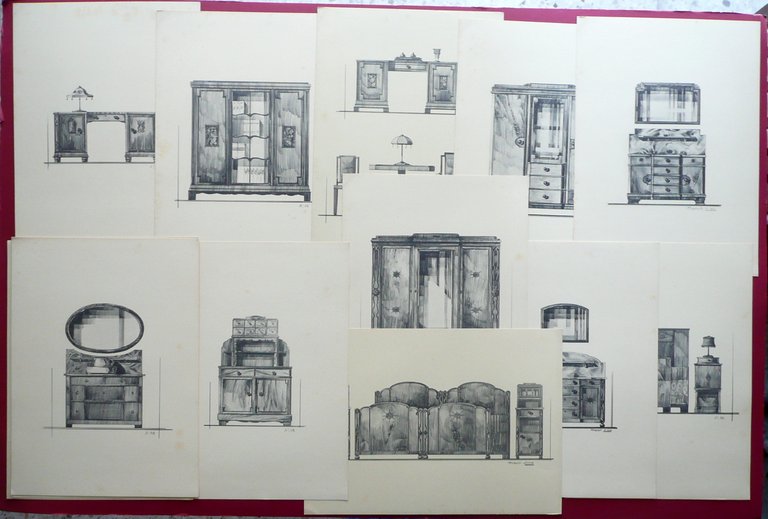 Falck Mobel der Zetztzeit Detmold Cartella 39 Tavole Arredi Primo …