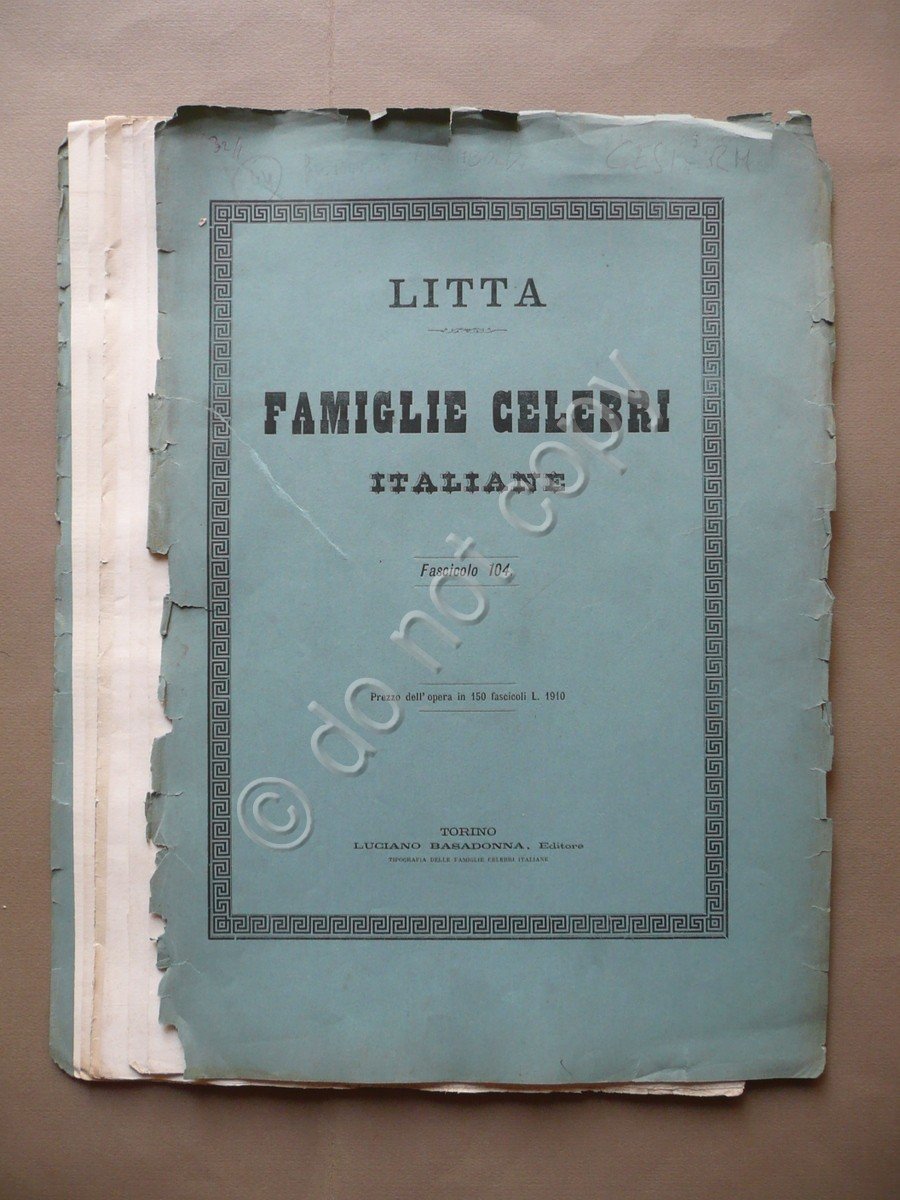 Famiglie Celebri Italiane Litta Fascicolo 104 Famiglia Aldobrandini Firenze 1838