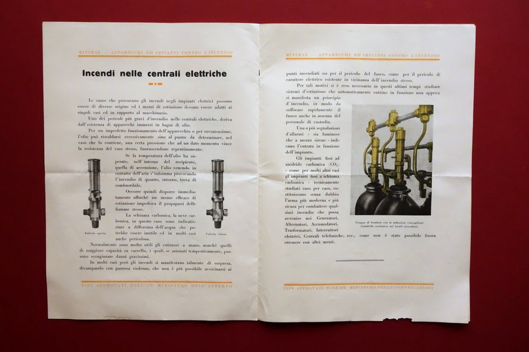 Fascicolo Minimax Genova Apparecchi Impianti Antincendio Estintori Illustrato