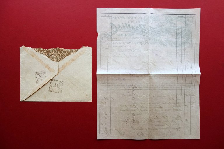 Fattura Officina Meccanica Fonderia Roatti e C. Modena Macchine Motori …