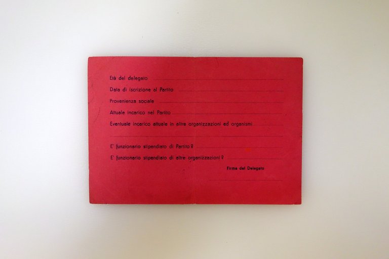 Federazione Comunista Modenese 4° Congresso Provinciale 1950 Contro Delega