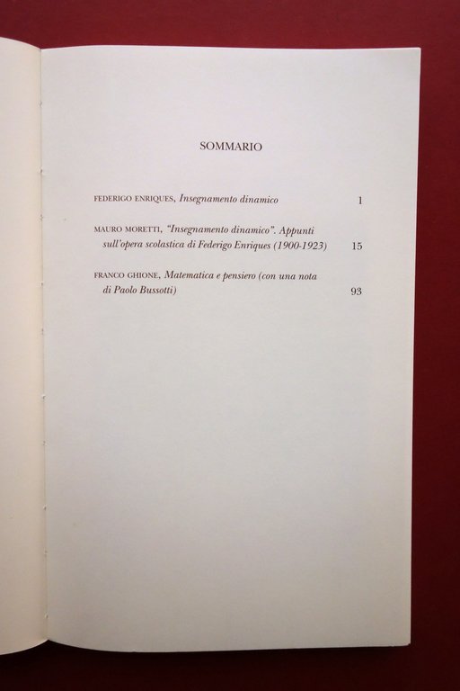 Federigo Enriques Insegnamento Dinamico Agorà Edizioni La Spezia 2003