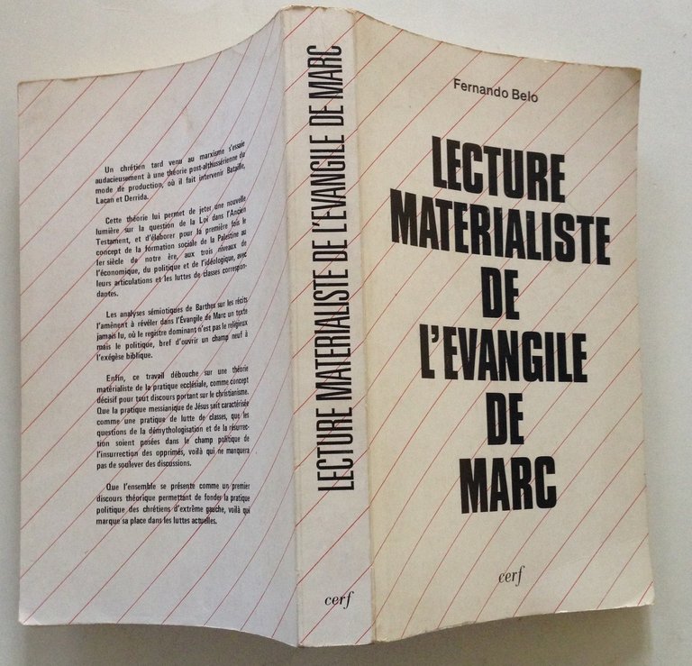 Fernando Belo Lecture Materialiste de L'Evangile De Marc Editions Cerf …