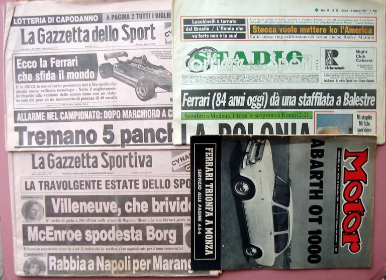 Ferrari 2 Gazzetta dello Spor 1981-82 1 Stadio 1982 1 Motor 1964 Villeneuve