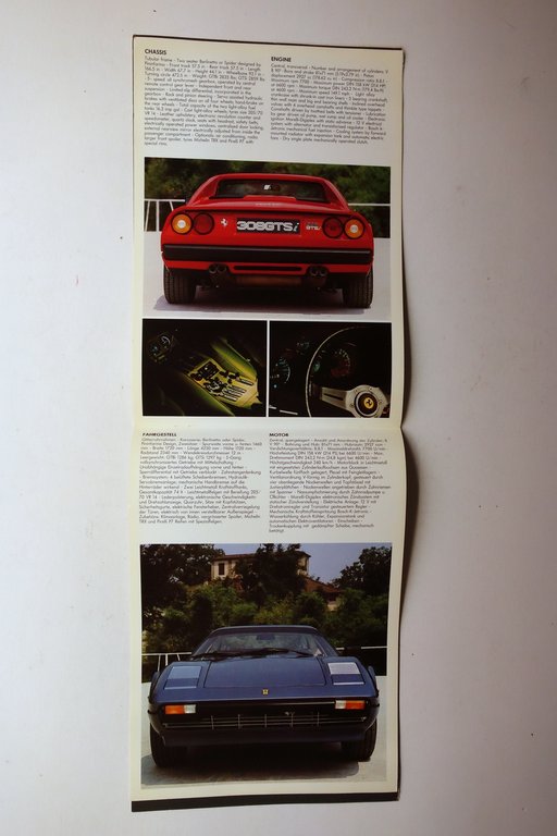 Ferrari 308 GTB GTS Auto Brochure Pubblicitaria Anni '80 con …