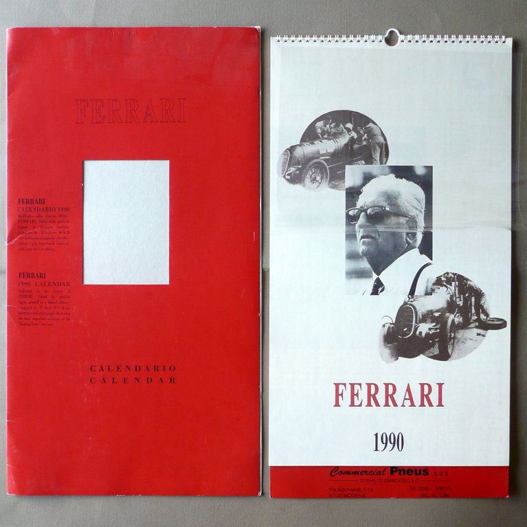 Ferrari Calendario 1990 Illustrato Fotografie Gare Sport Maranello Auto Modena
