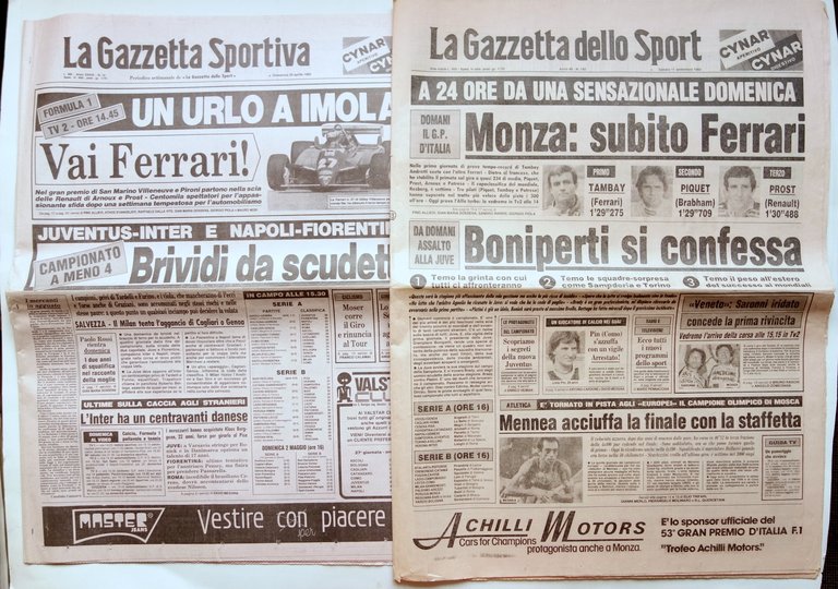 Ferrari Formula 1 Gare Villeneuve Lauda Imola Monza 7 Quotidiani …