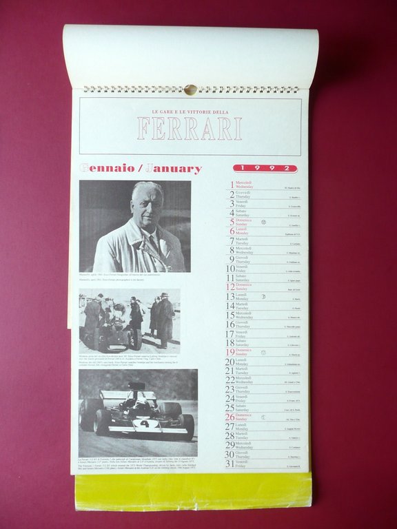 Ferrari Grande Calendario 1992 Gare Vittorie Storia Maranello Modena Auto …