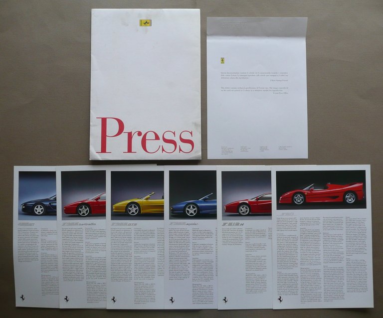 Ferrari Press F512 M 456 GT F355 Spider F355 GTS F355 Berlinetta F50 Schede
