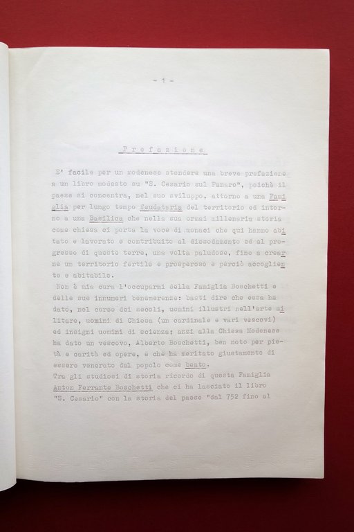 Ferruccio Richeldi San Cesario sul Panaro Dattiloscritto Bozza Pre Stampa …