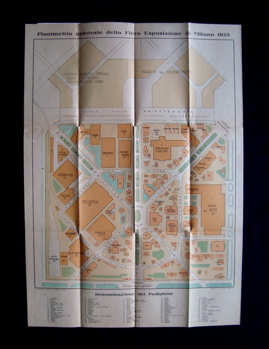 Fiera Esposizione Milano 1925 Pianta Topografica ufficiale