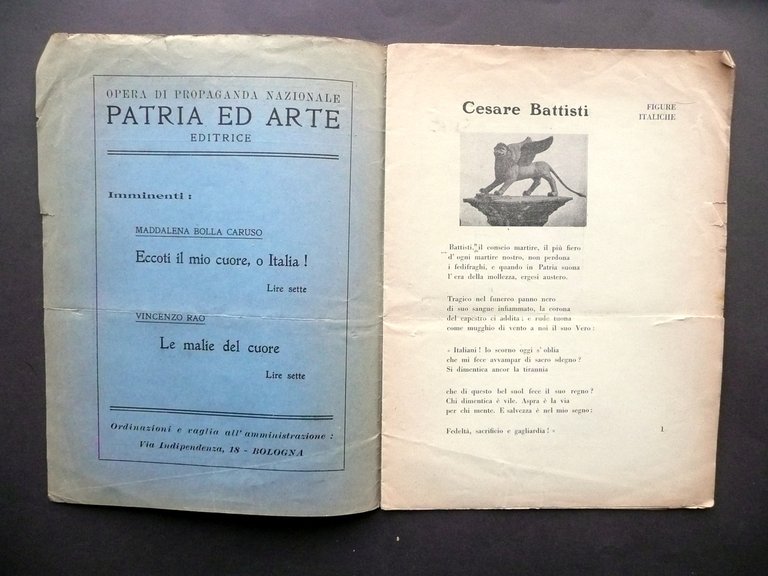 Figure Italiche Num. 18 Maddalena Bolla Caruso Patria ed Arte …