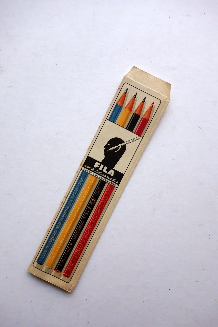 Fila Firenze Busta Pubblicitaria Porta Matite Colorate Pastelli Anni '50