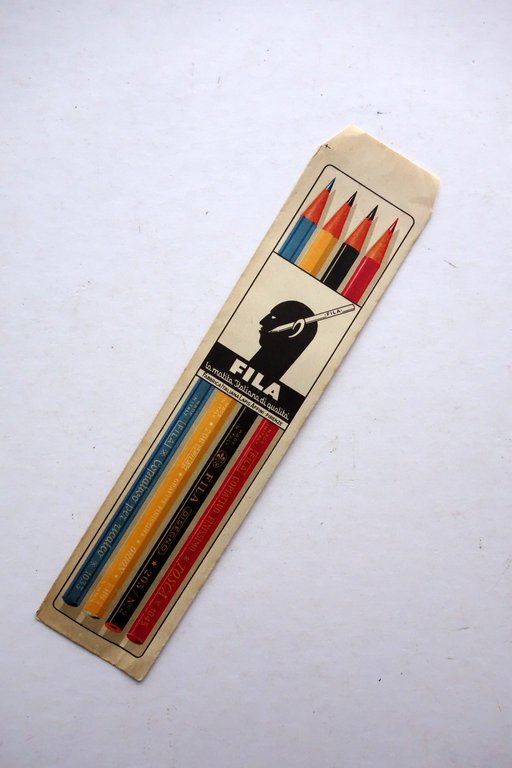 Fila Firenze Busta Pubblicitaria Porta Matite Colorate Pastelli Anni '50