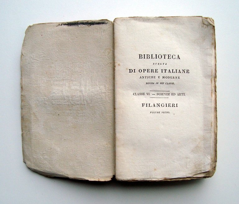 Filangieri Gaetano Scienza della Legislazione 1817-18 Silvestri Milano 6 volumi