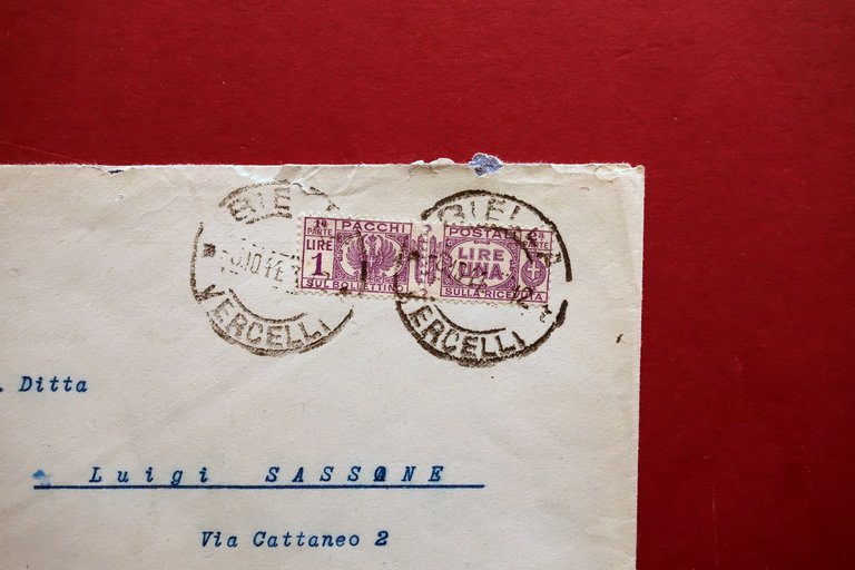 Filatelia RSI Affrancatura d'Emergenza Pacchi Postali Biella Milano 6/10/1944 | Immagine Gallery 2