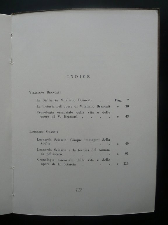 Filippo Cilluffo Due Scrittori Siciliani Edizioni Salvatore Sciascia 1974