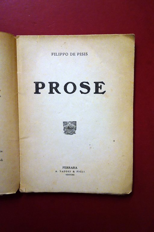 Filippo de Pisis Prose Taddei Ferrara 1920 1° Edizione Molto … | Immagine Gallery 5