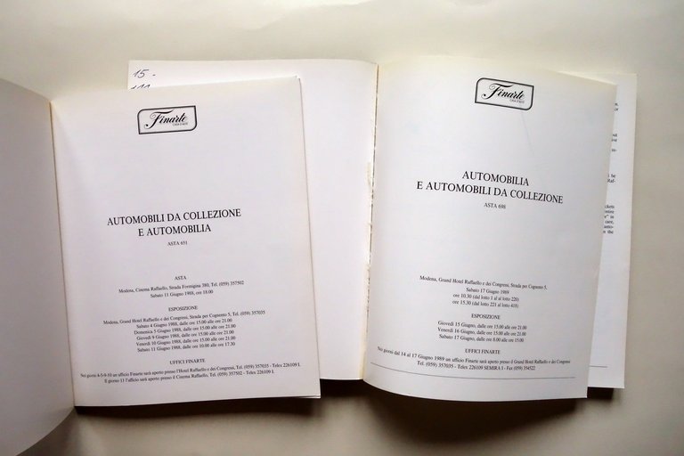 Finarte 2 Cataloghi Aste Automobilia Automobili Enzo Ferrari 1988-1989 Modena | Immagine Gallery 2
