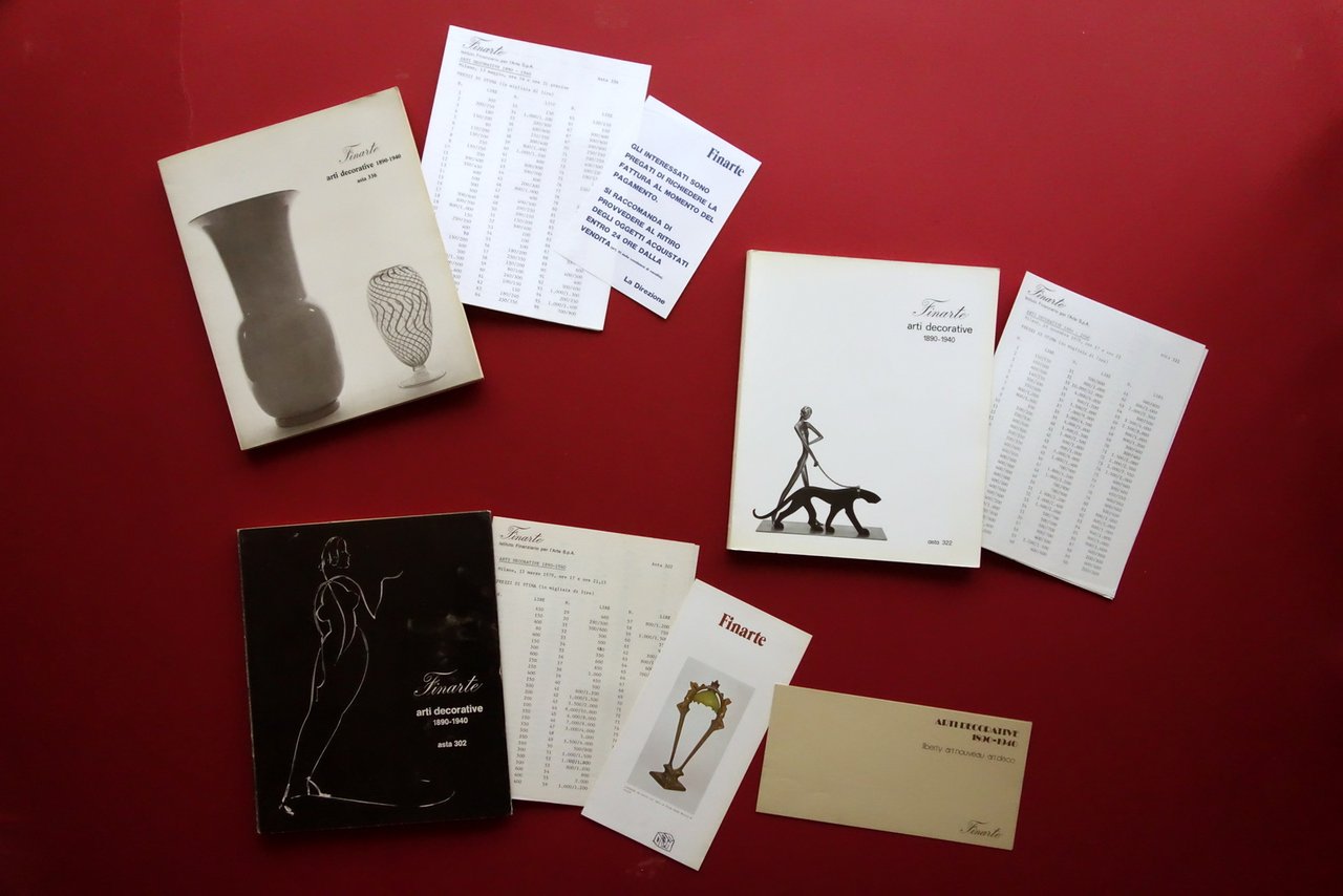 Finarte Arti Decorative 1890-1940 3 Cataloghi d'Asta 302-322-326 1979-80 Daverio