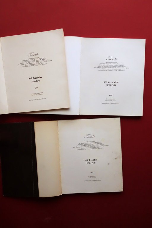 Finarte Arti Decorative 1890-1940 3 Cataloghi d'Asta 302-322-326 1979-80 Daverio
