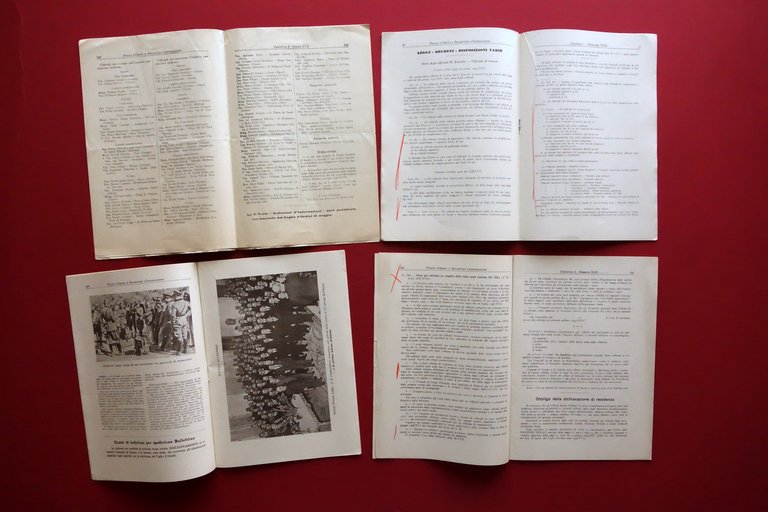 Foglio d'Ordini e Bollettino d'Informazioni UNUCI 4 Numeri 1939 Completi