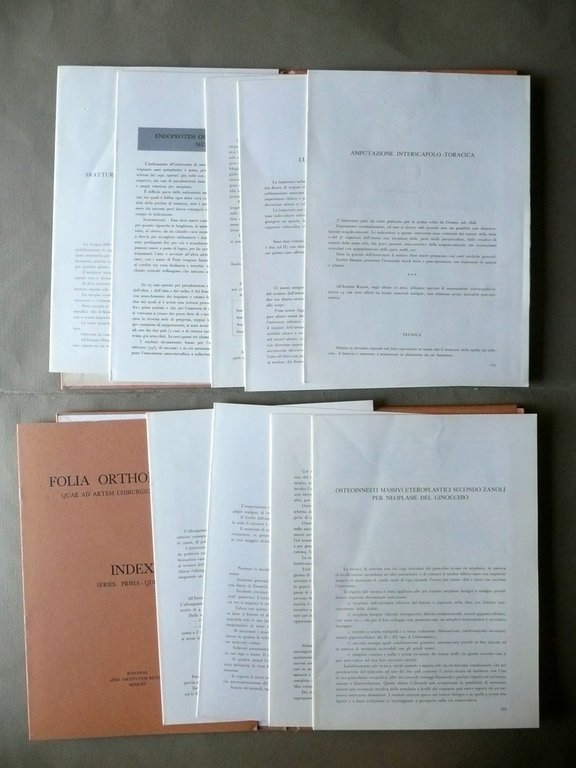 Folia Orthopaedica Zanoli Istituto Rizzoli Bologna 1961 Serie 3∞ 6∞ …