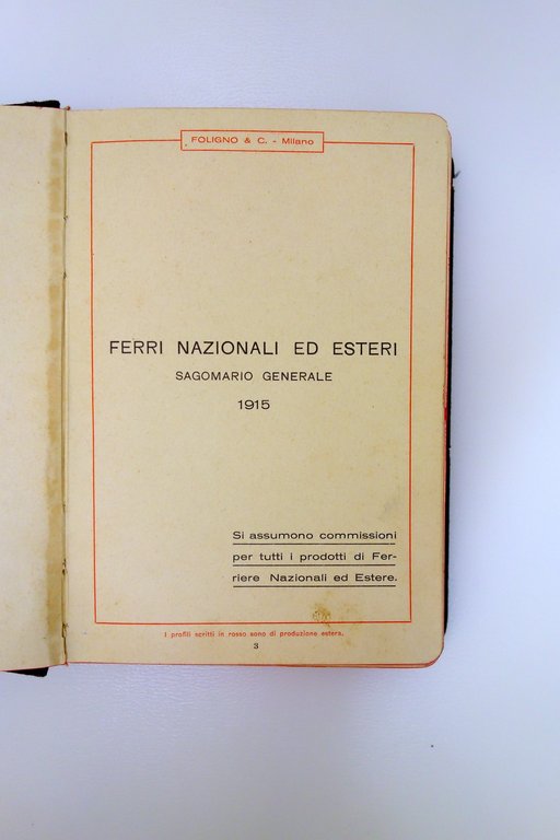 Foligno e C. Milano Ferri Nazionali ed Esteri Sagomario 1915 … | Immagine Gallery 2