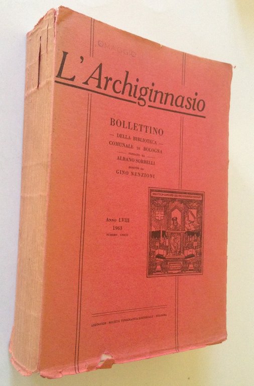 Fondo Ospedali L'Archiginnasio Bollettino Biblioteca Comunale Bologna Azzoguidi