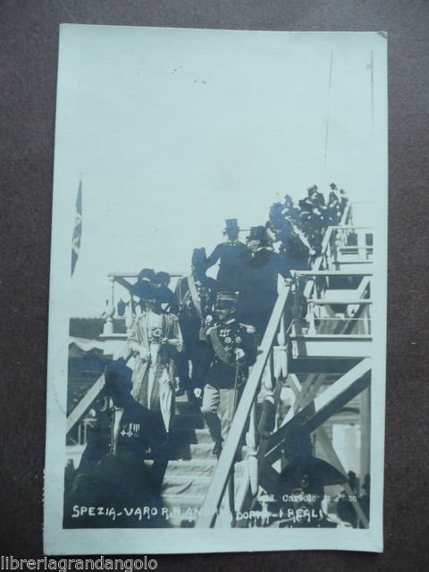 Foto Cartolina Spezia 1913 Reali Savoia Navi Varo Andrea Doria …
