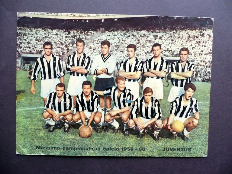 Fotocartolina a Colori Juventus Formazione Giocatori Campionato Calcio 1959-60 | Immagine Gallery 1